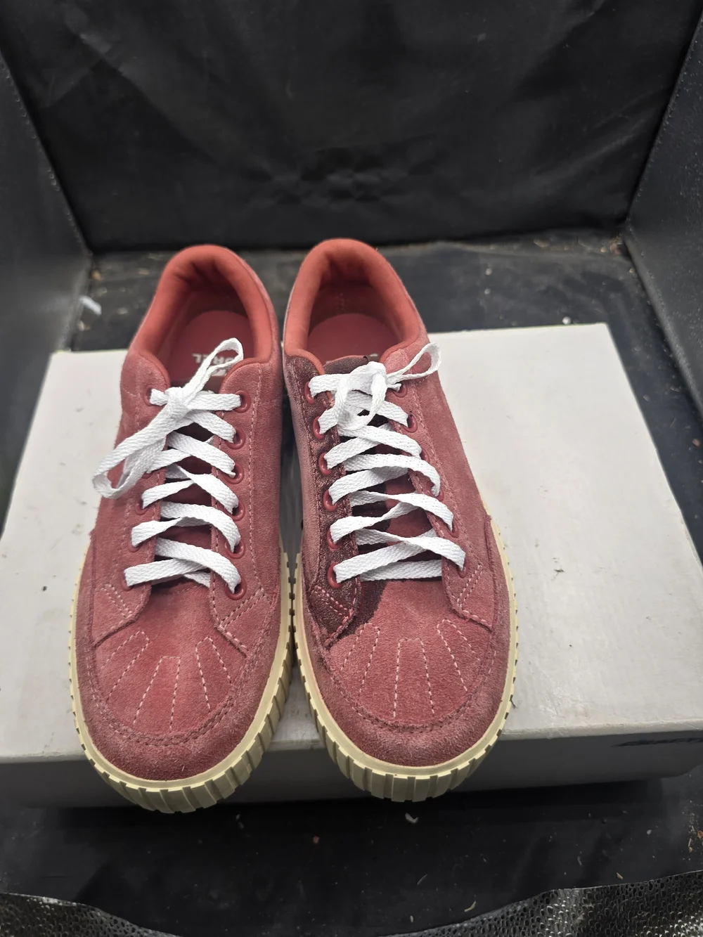 Sorel Women's Suede Lace-Up Flats in Dusty Rose with White‎ Laces